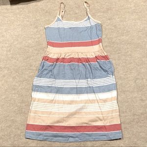 Striped Tank Top Dress with Pockets
